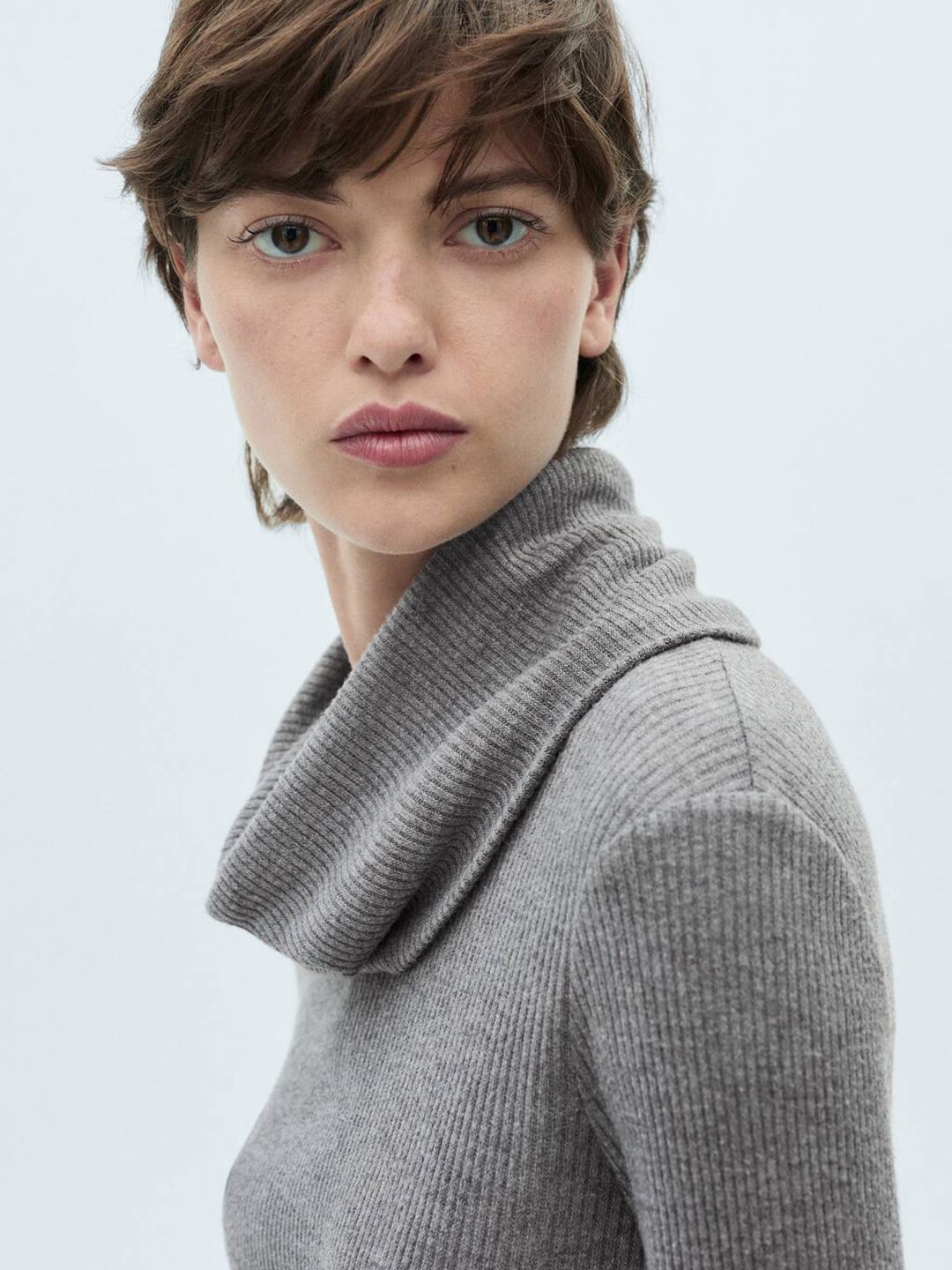 Scarf Neck Ribbed T-shirt