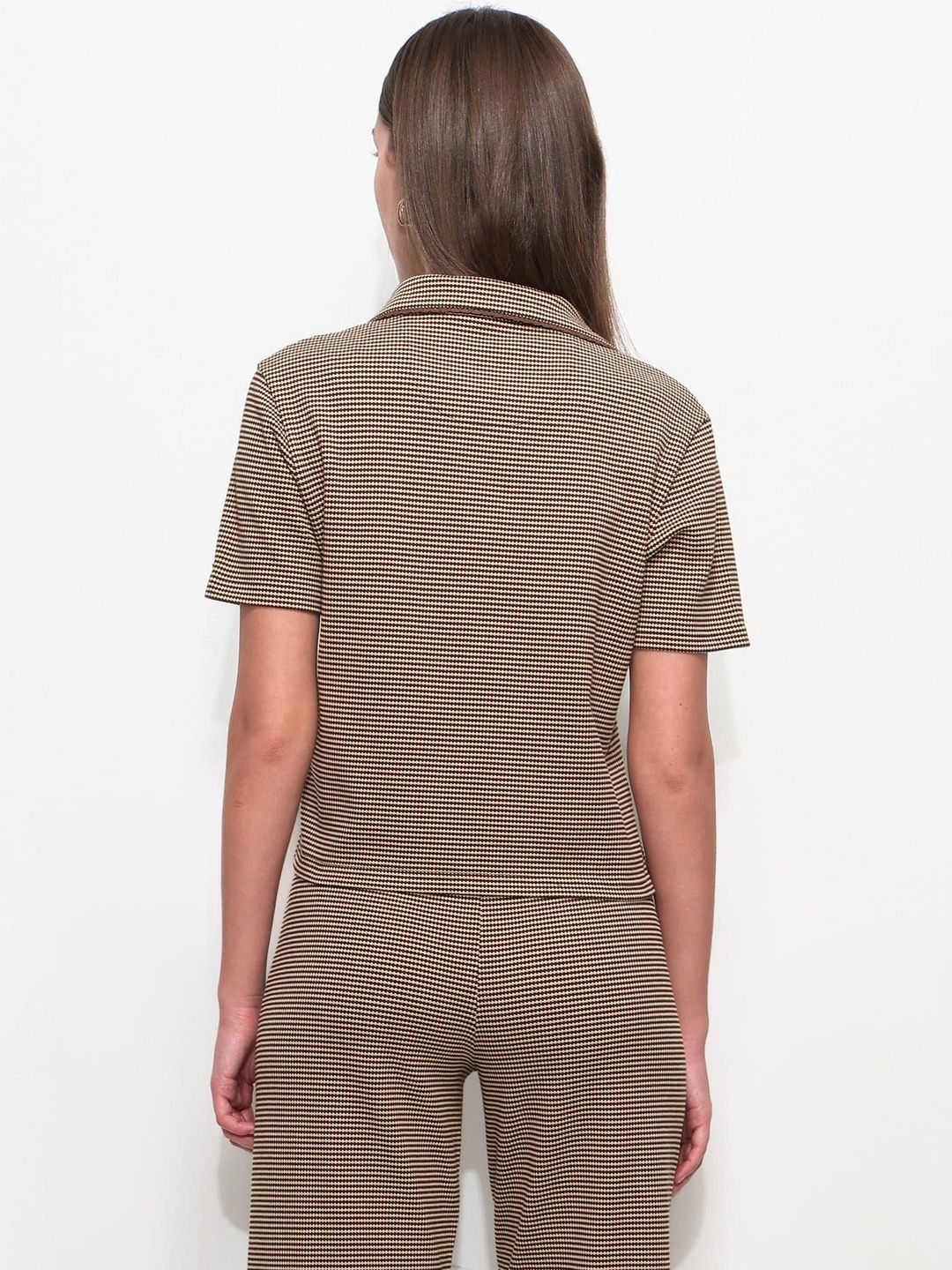 Checked Polo Collar T-shirt
