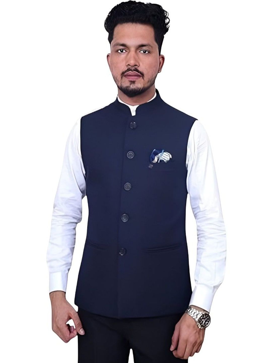 RISANI Mandarin Collar Nehru Jacket