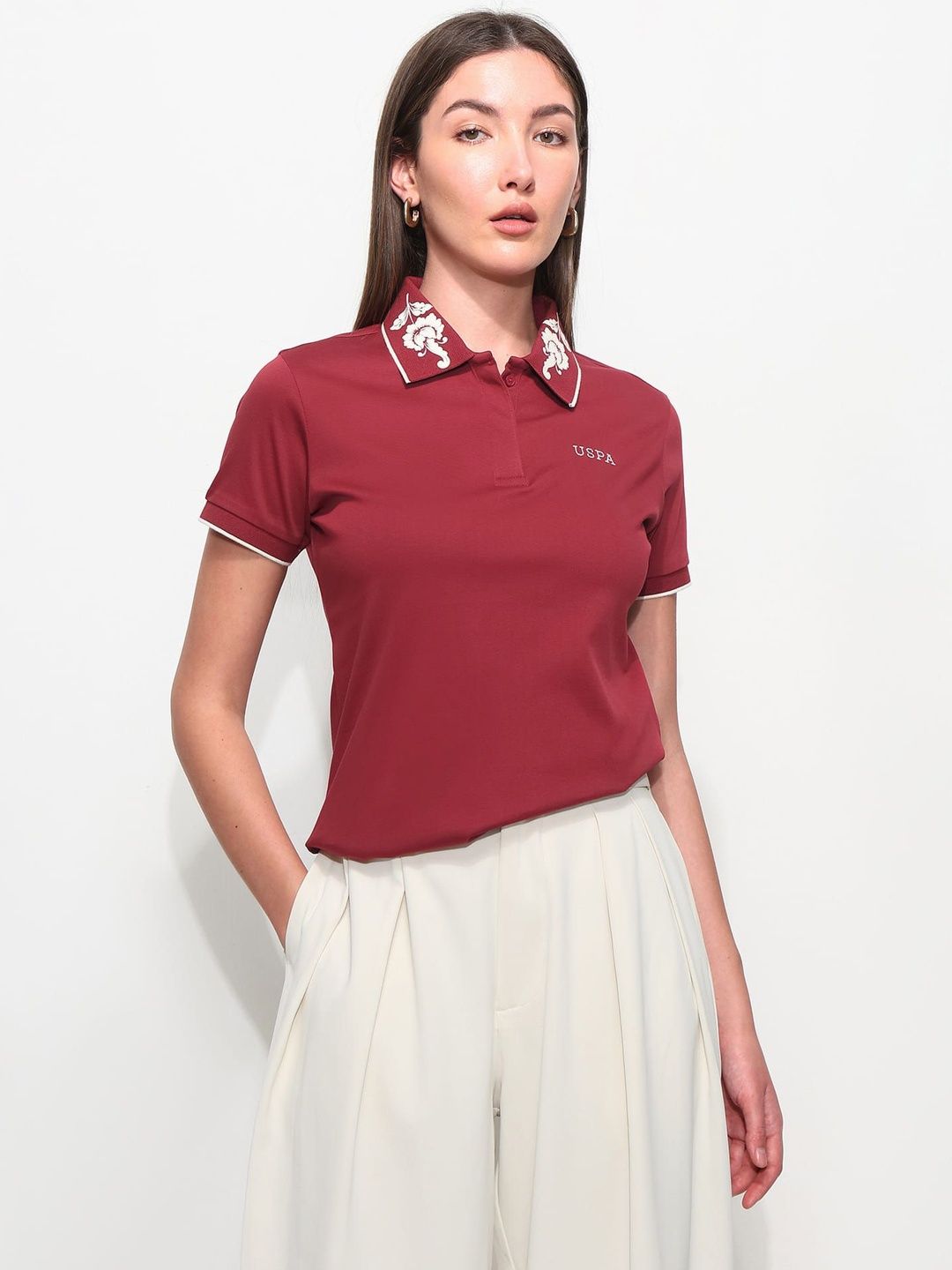 Brand Logo Polo Collar T-shirt