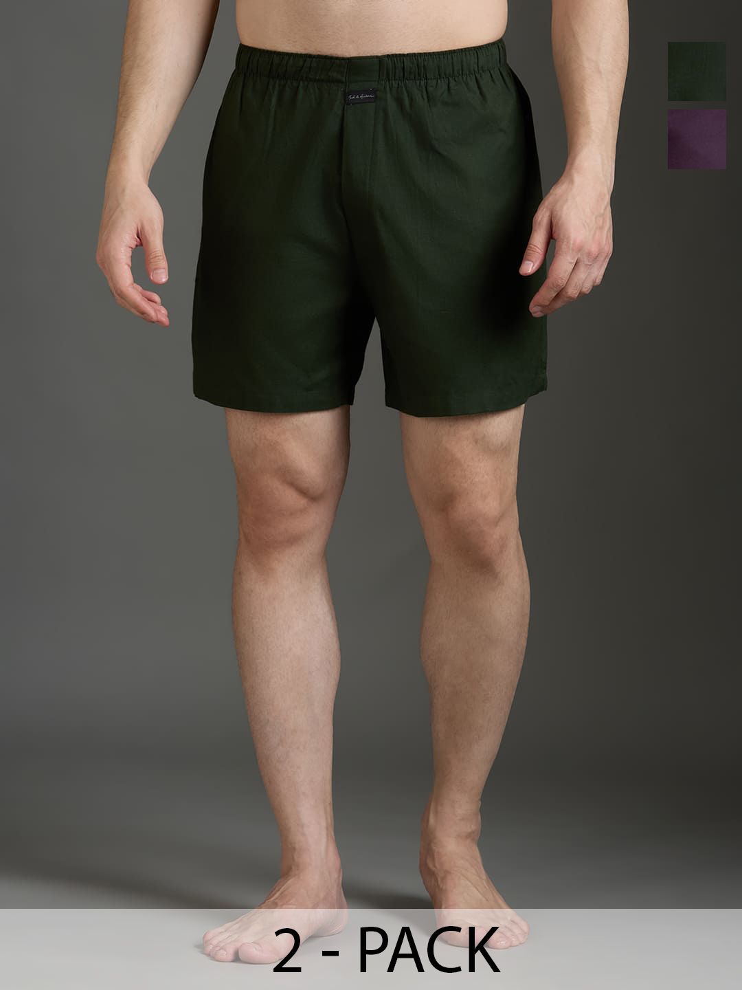 Mast & Harbour Pack Of 2 Men Pure Cotton Mid-Rise Boxer
