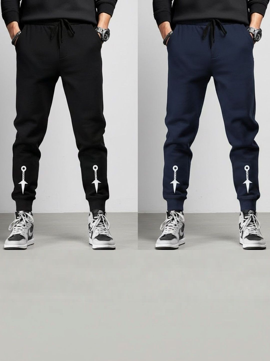 Riksaw Men Pack of 2 Regular Fit Graphic Print Joggers