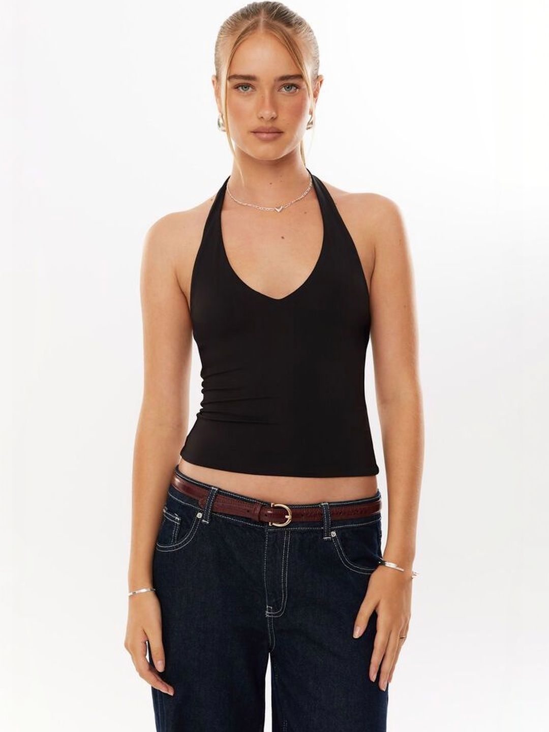 Atlies Atlies Halter Neck Cotton Crop Top