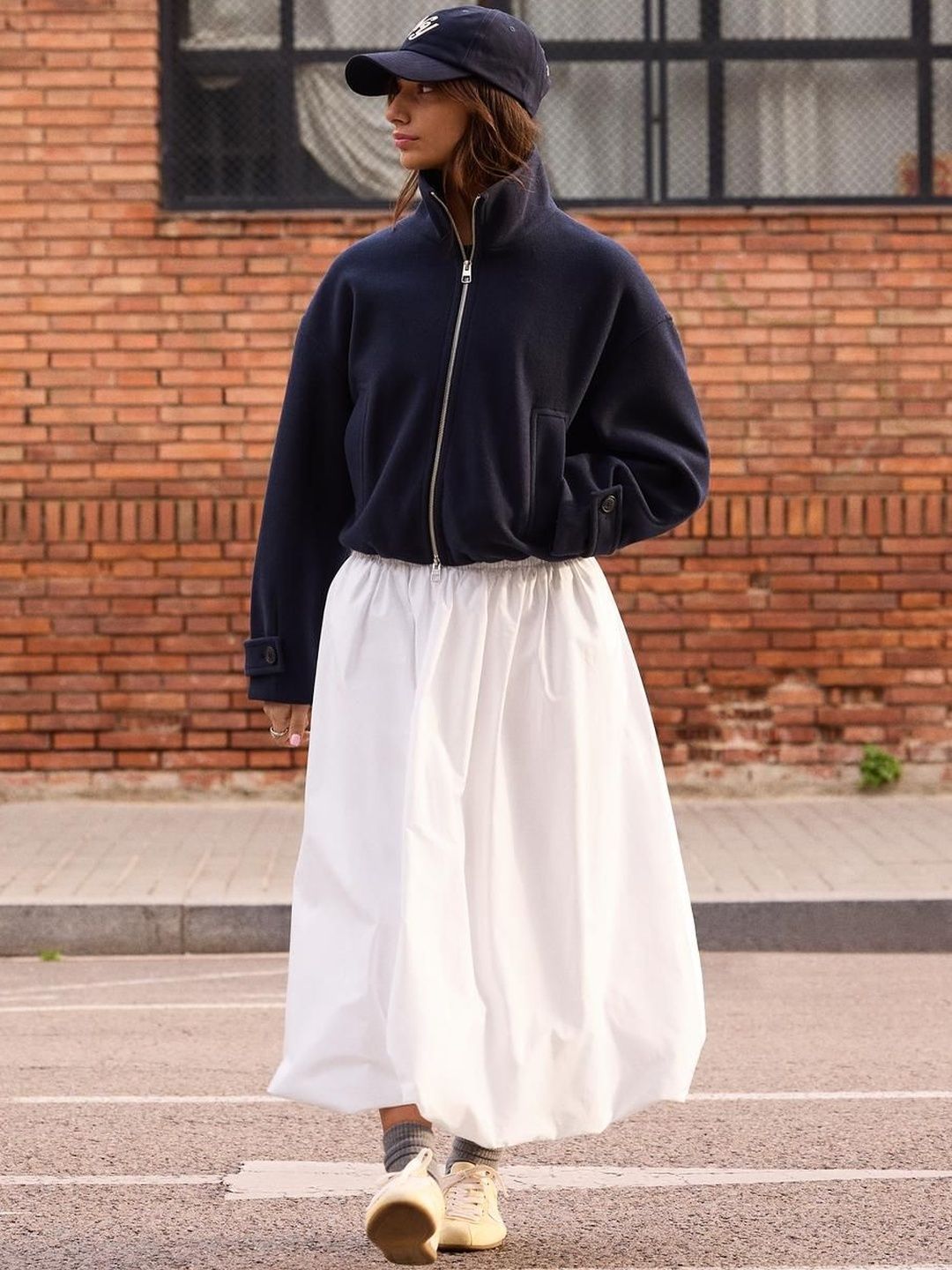 Balloon midi skirt