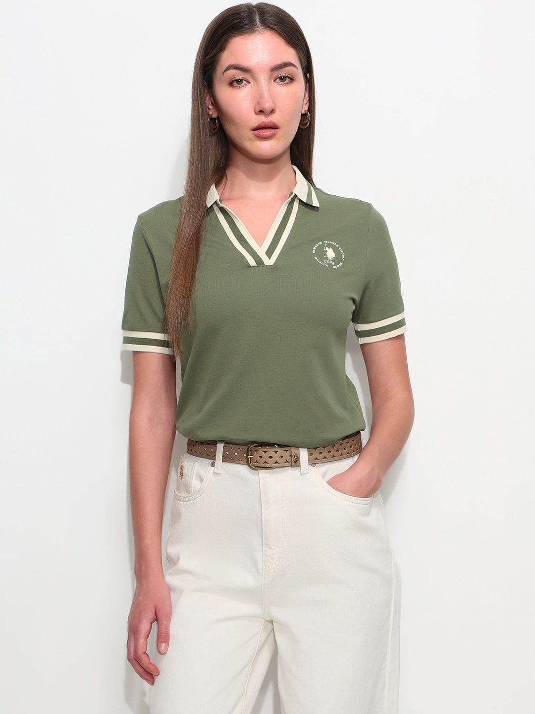 Brand Logo Polo Collar T-shirt