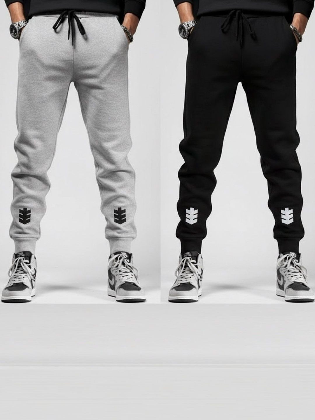 Riksaw Men Pack of 2 Regular Fit Brand Logo Training Joggers