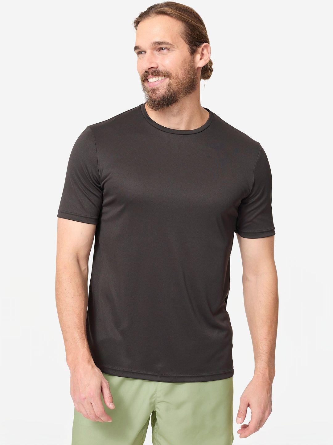 Decathlon Men Black Chlorine Resistance Surfing T-Shirt