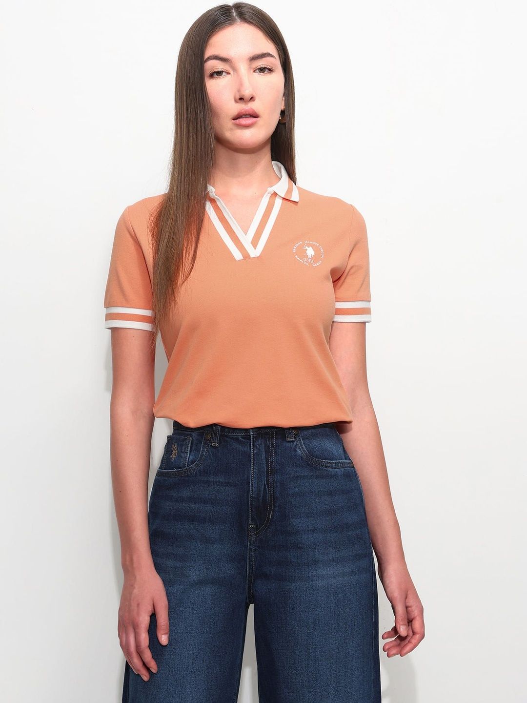Brand Logo Polo Collar T-shirt