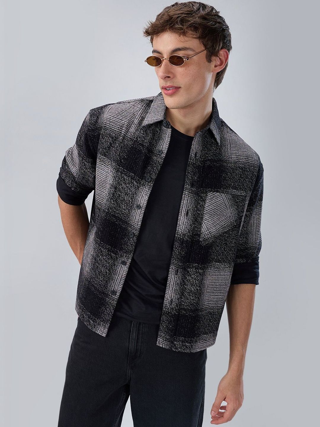 VASTRADO Men Classic Boxy Checked Casual Shirt