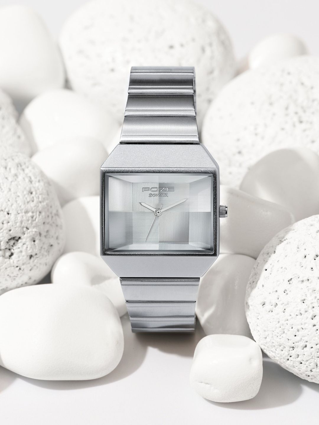 Sonata Unisex Poze 8 Quartz Analog Silver Dial Watch - SP80160SM01W