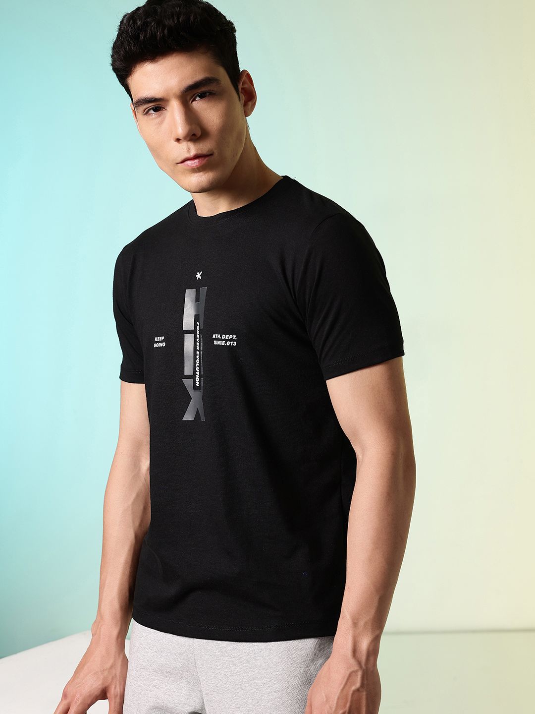 HRX by Hrithik Roshan Brand Logo Printed Pure Cotton T-shirt