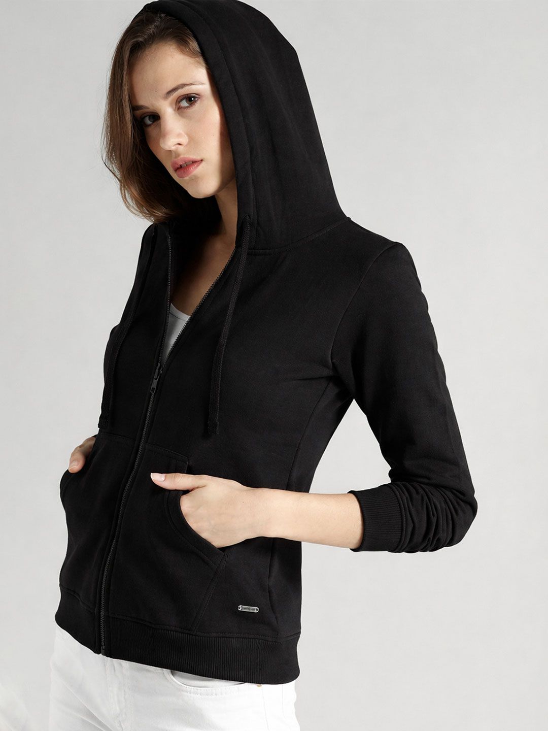 The Roadster Lifestyle Co Fleece Hooded Front-Open Sweatshirt