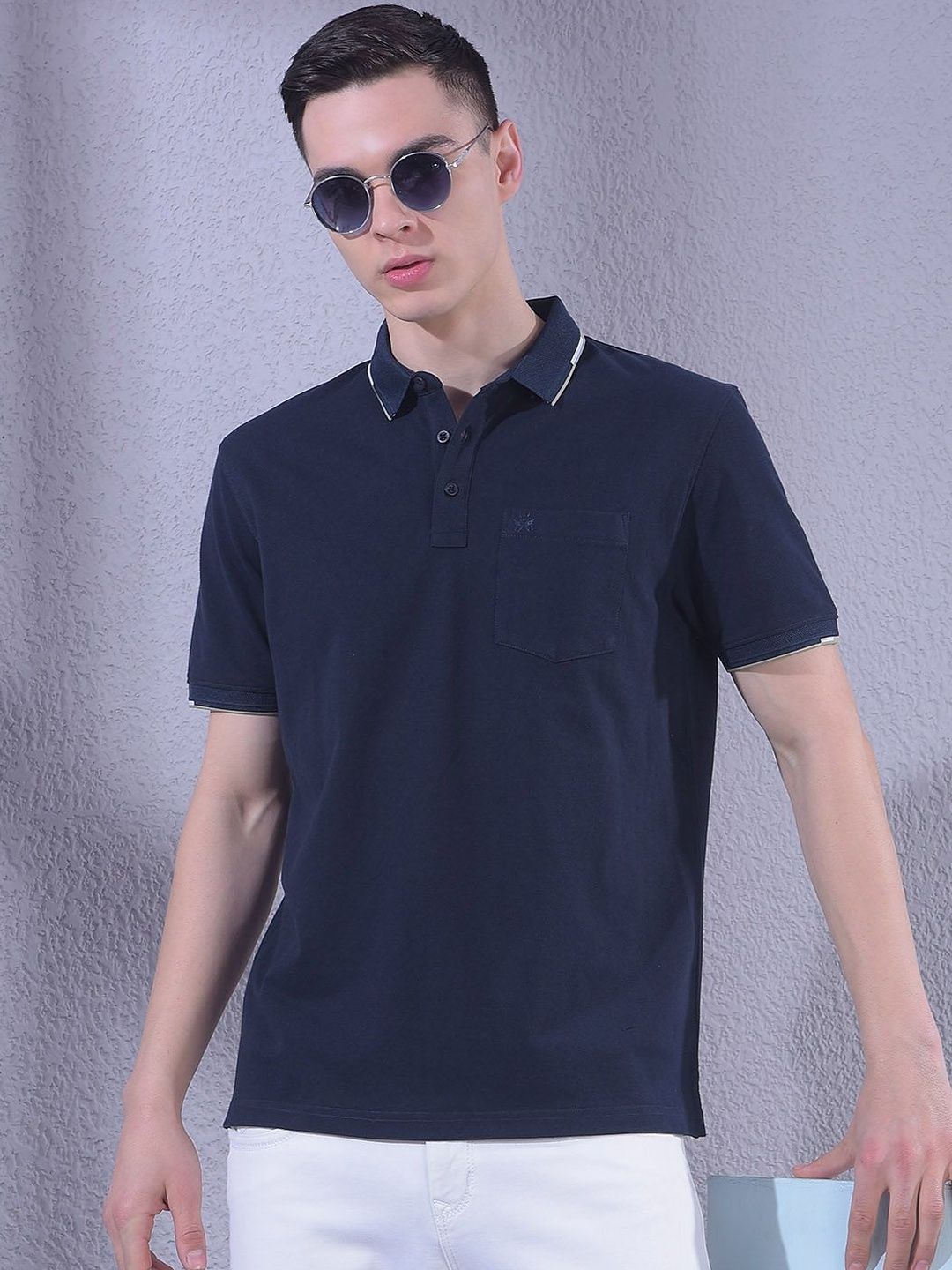 Crimsoune Club Men Polo Collar Pockets T-shirt