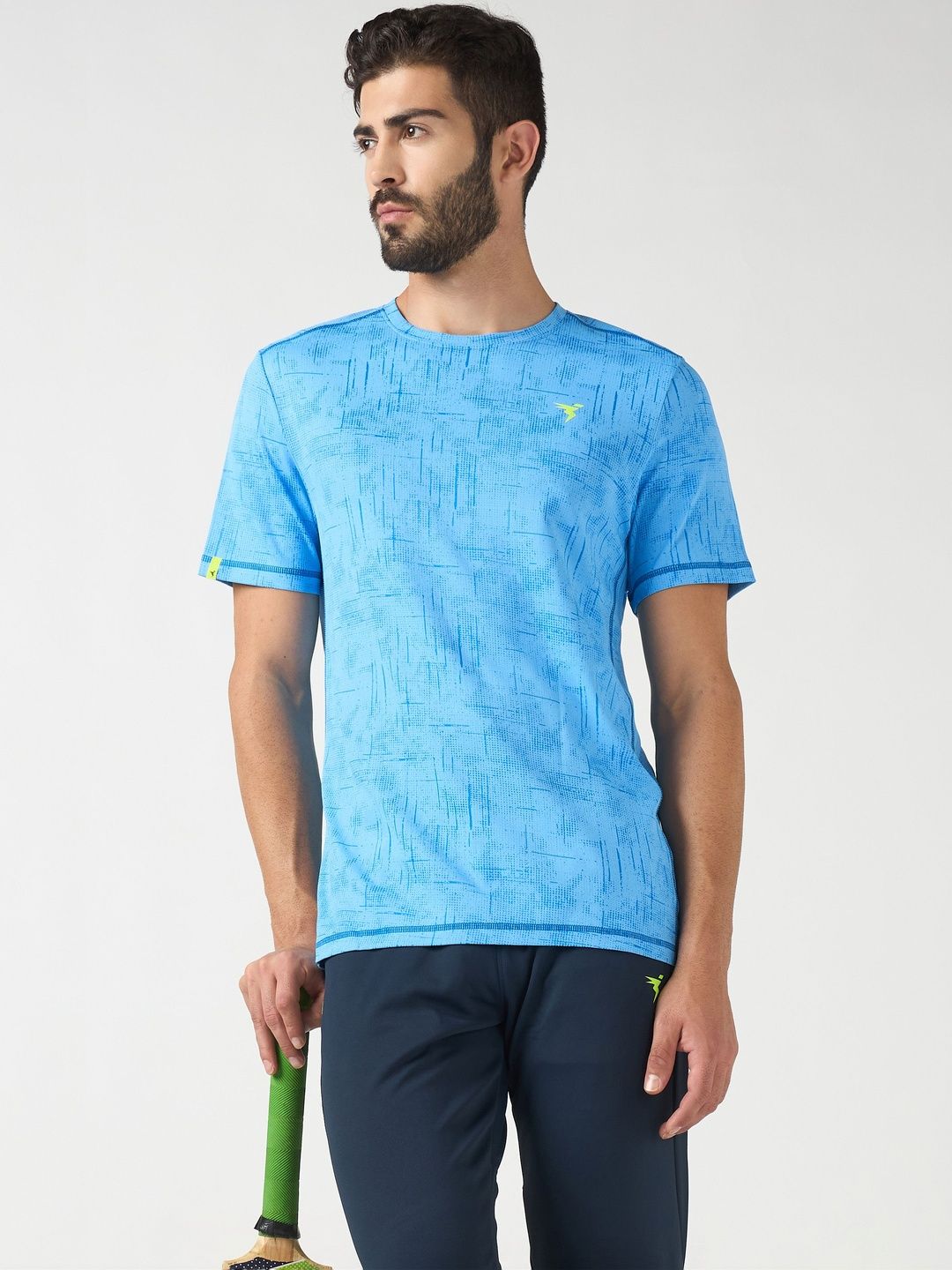 Technosport Men Printed Anti Static Slim Fit T-shirt