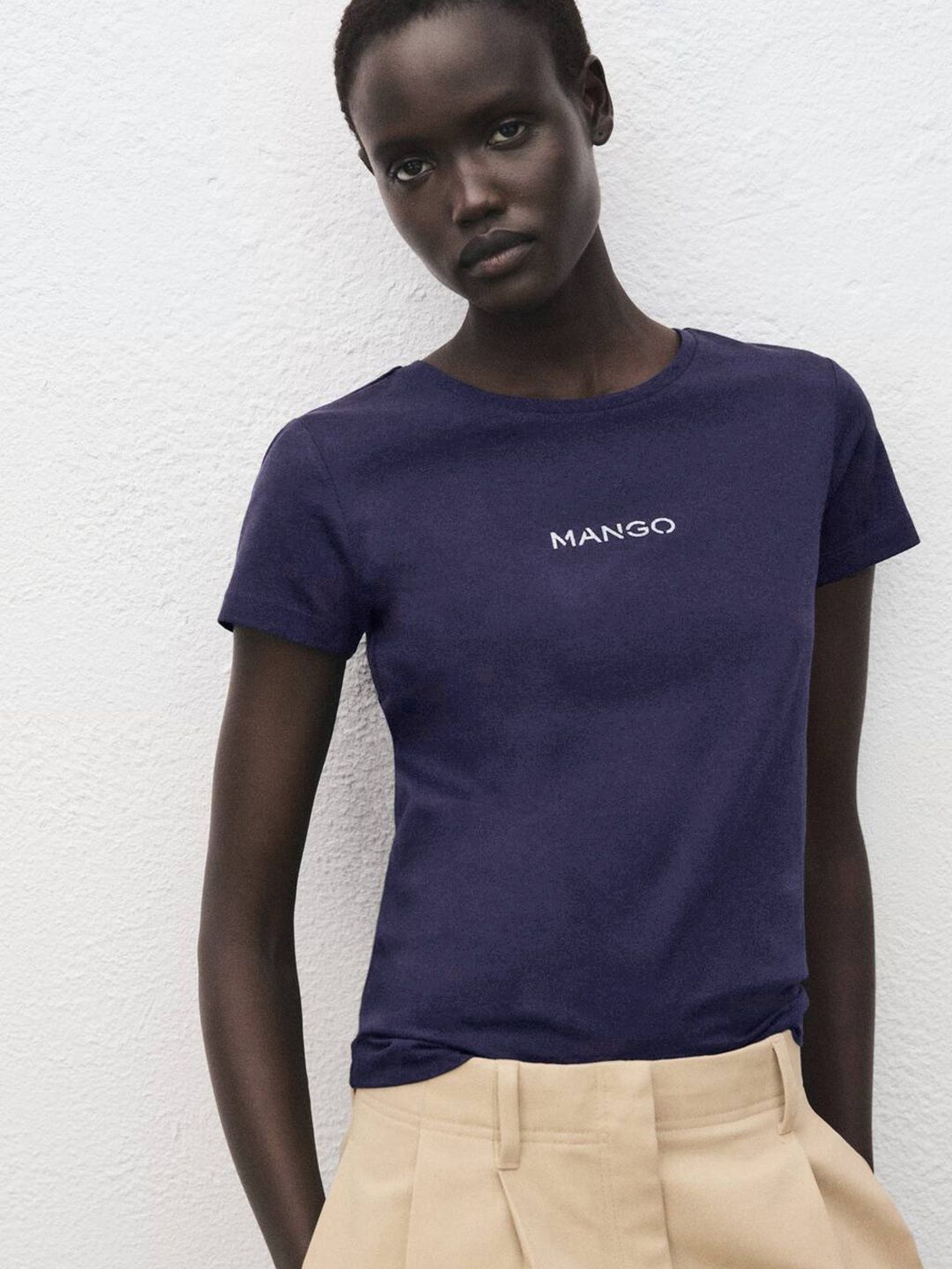 Brand Logo Printed Pure Cotton T-shirt
