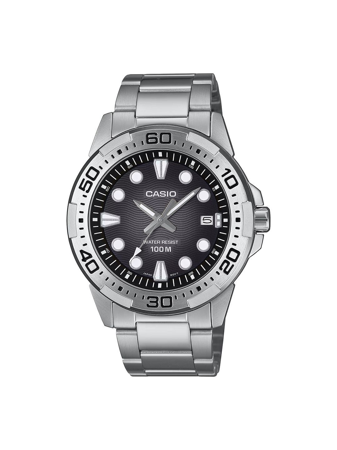 CASIO CASIO Men Dial & Stainless Steel Bracelet Style Straps Analogue Date Aperture Watch A2482