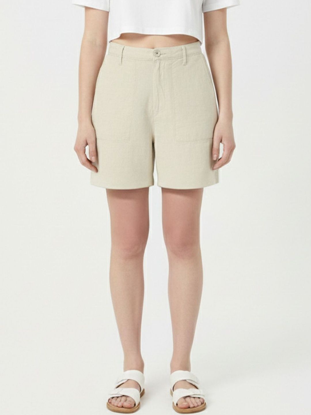 Kraus Jeans Women Slim Fit High-Rise Shorts