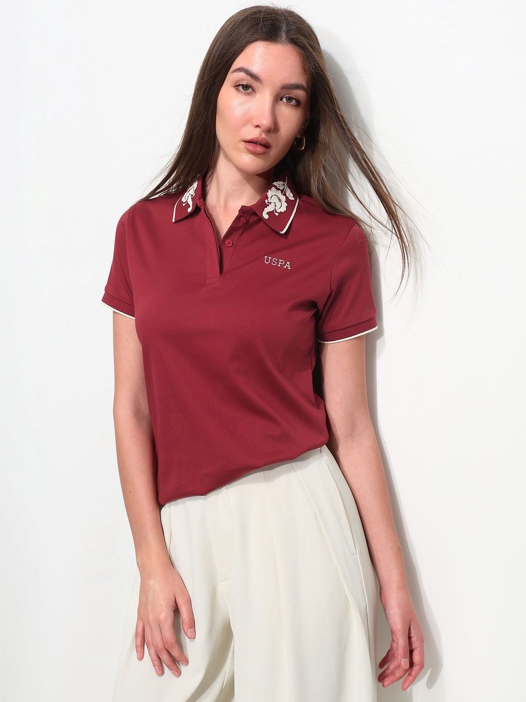 Brand Logo Polo Collar T-shirt