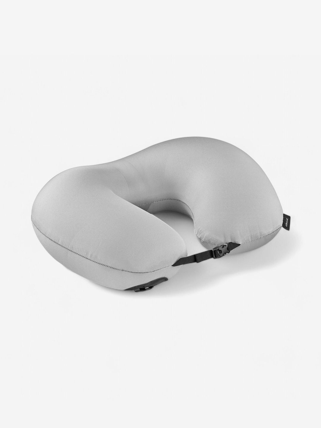 Decathlon Grey Memory Foam Filled Polyester Travel Pillow