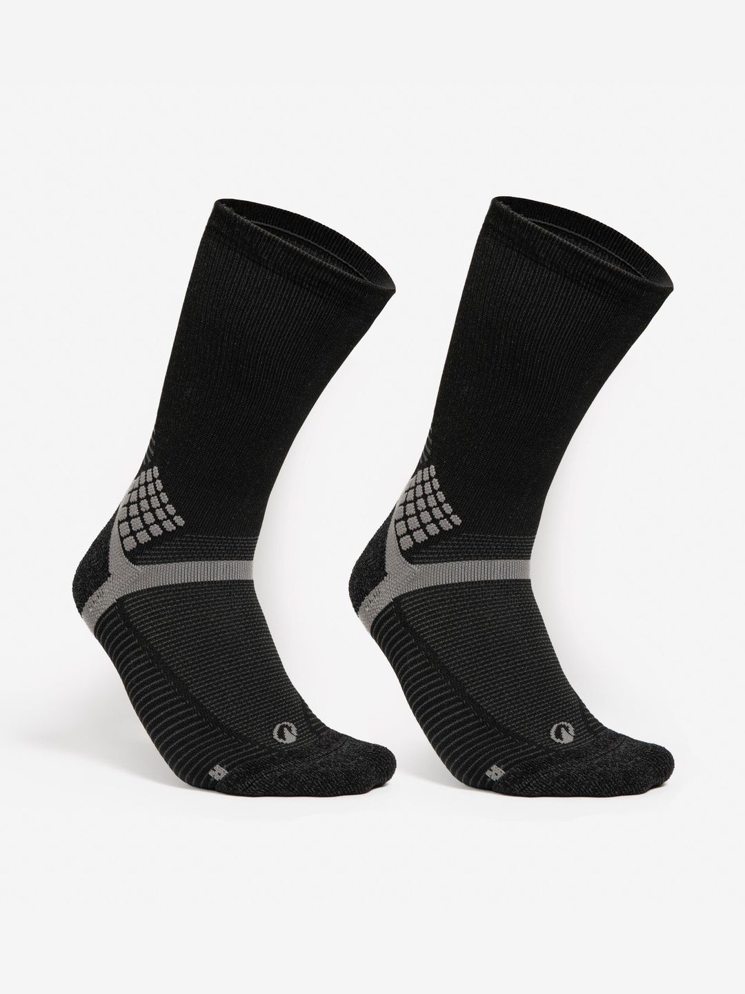 Decathlon Quechua - Adults Black Hike 500 High Robustness Hiking Socks Pack of 2