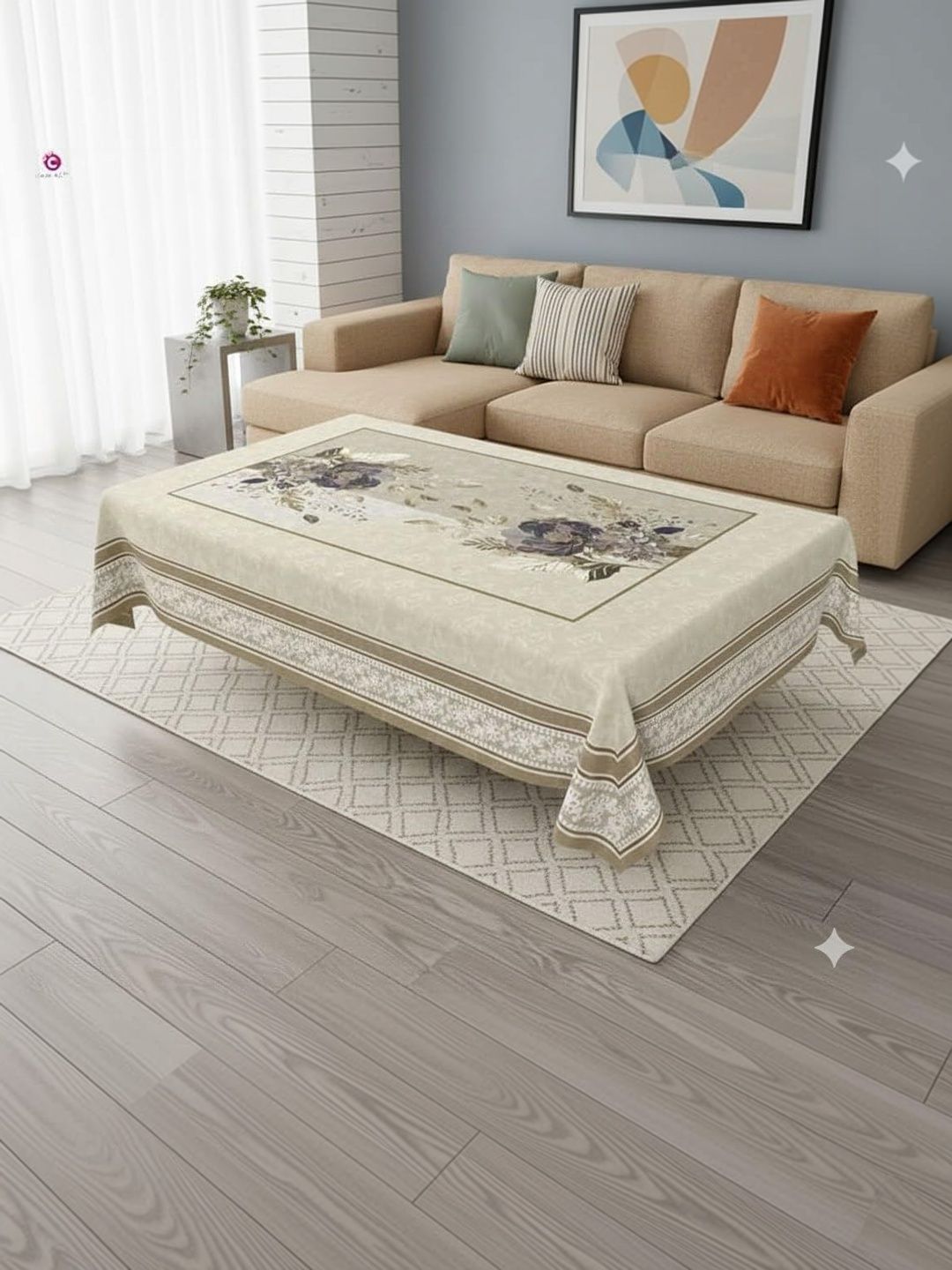 CASA-NEST CASA-NEST Beige 4-Seater Table Cover