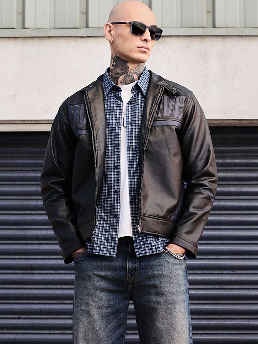 Snitch Black Textured Jacket