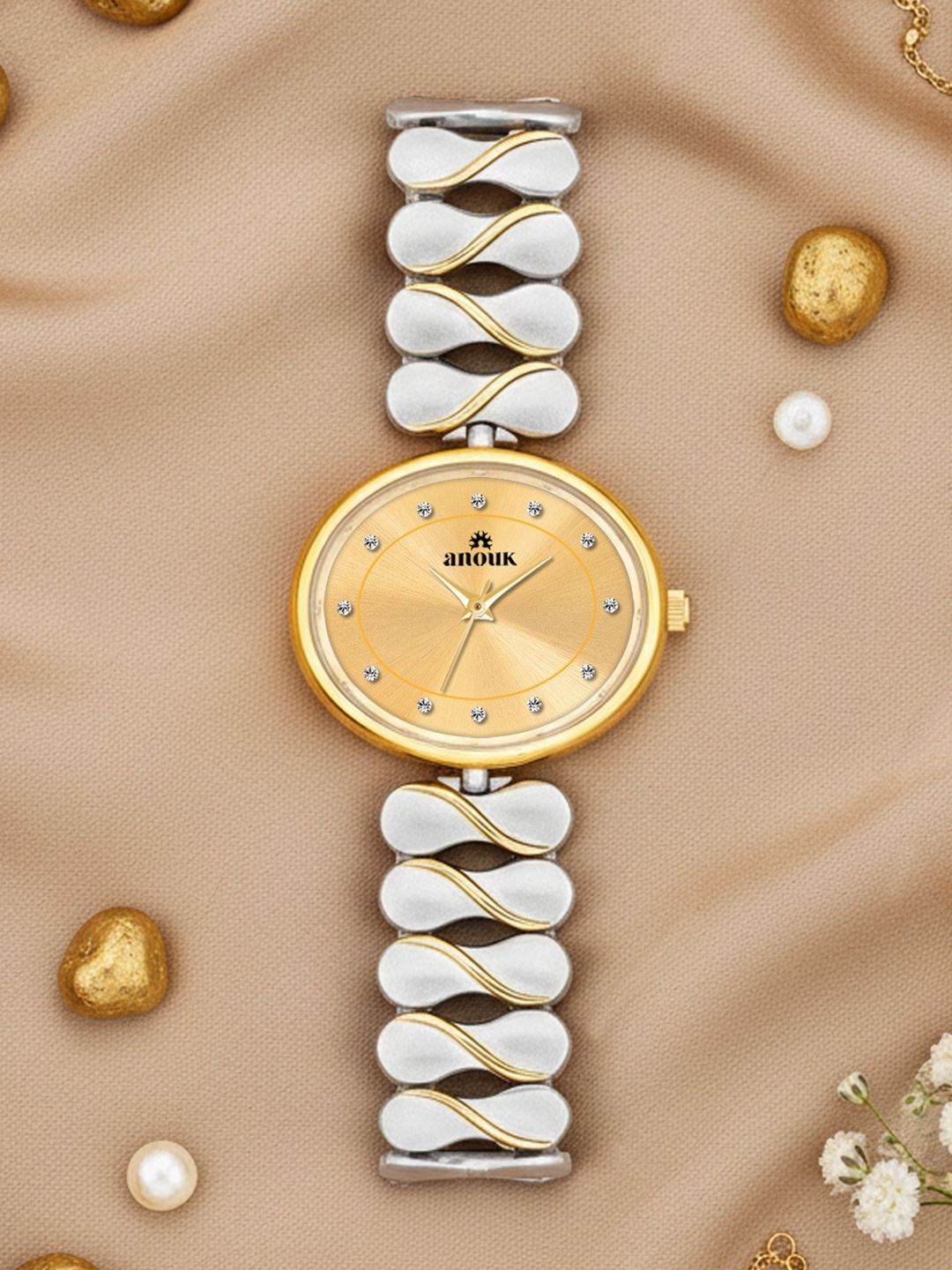 Anouk Women Dial & Bracelet Style Straps Analogue Watch ANW-047-GD
