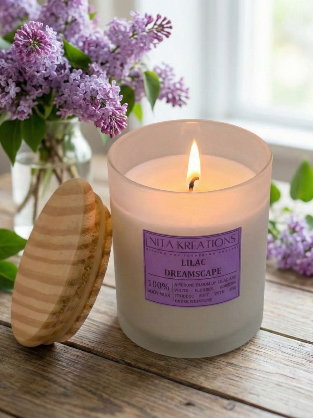 Nita Kreations White & White Jar Candle