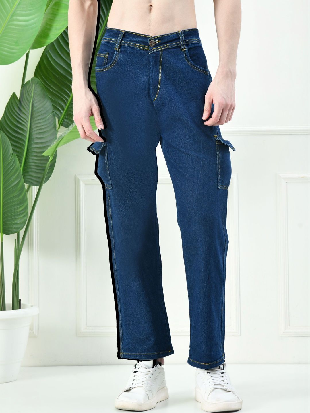 HERE&NOW Men Classic Relaxed Fit Mid-Rise Stretchable Jeans