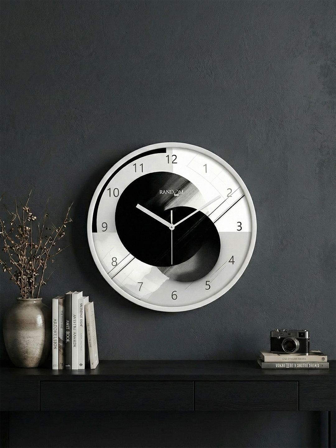 RANDOM RANDOM Black & White Printed Dial Wall Clock