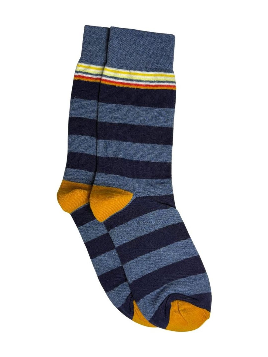 The Tie Hub Unisex Cotton Blend Striped Calf Length Socks