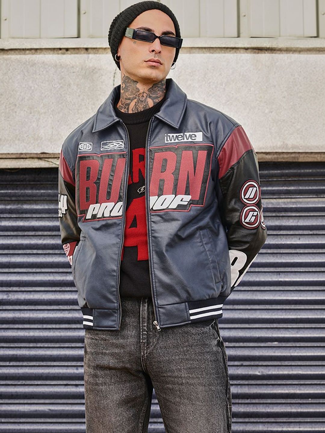 Snitch Navy Printed Jacket