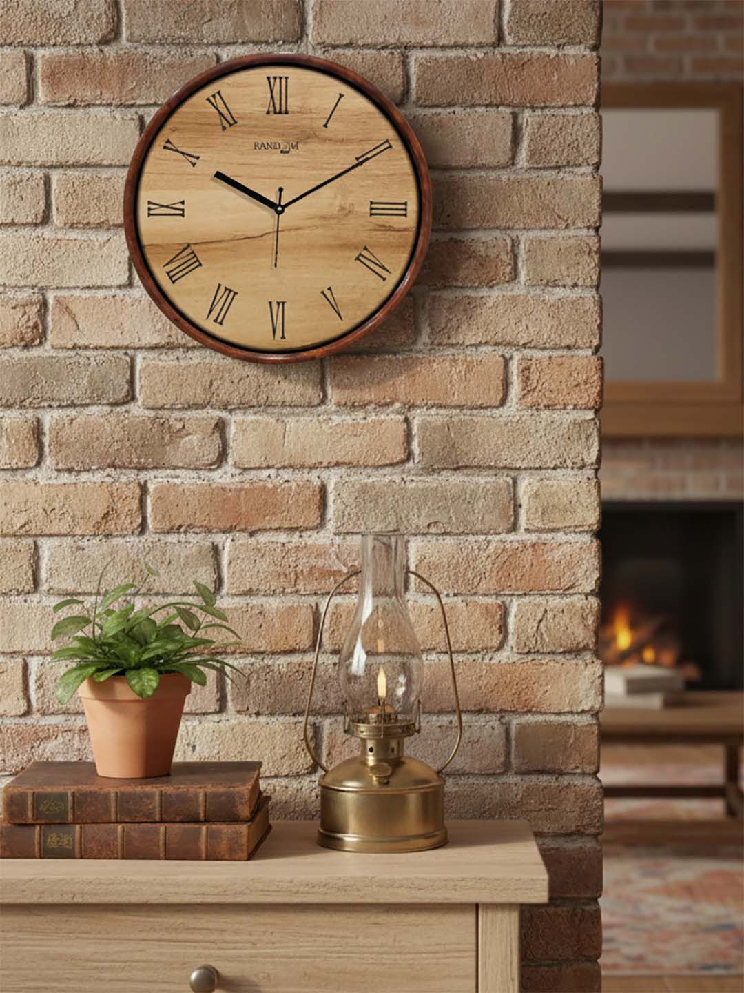 RANDOM RANDOM Dual Frame Roman Numbers Plastic Quartz Movement Battery Analogue Wall Clock-30.5cm