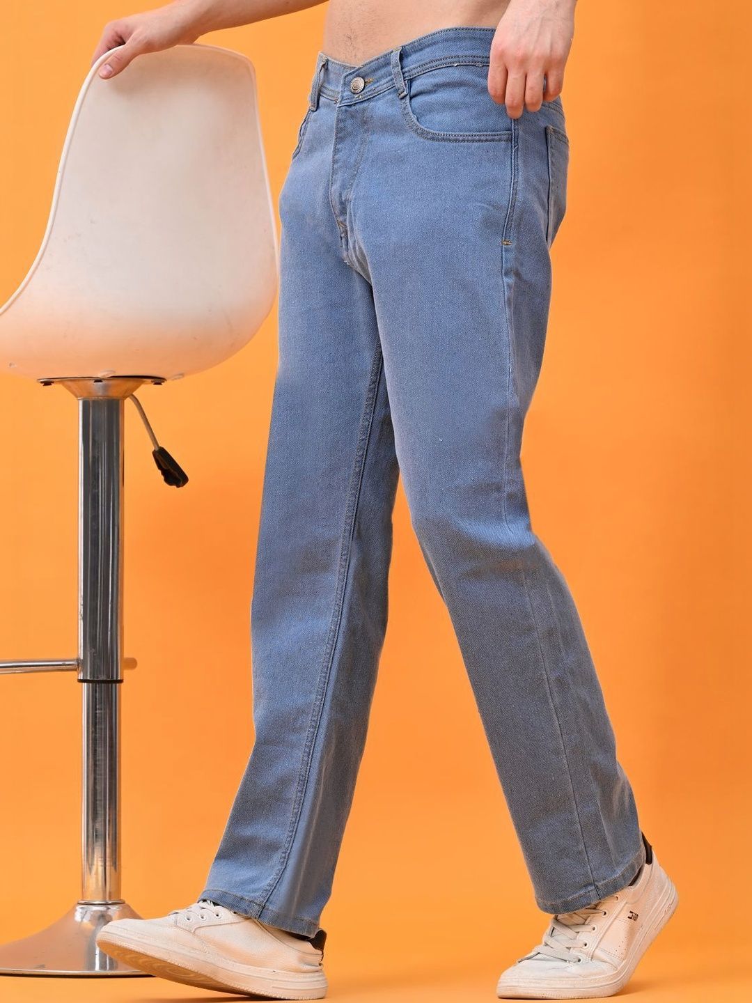HERE&NOW Men Classic Straight Fit Mid-Rise Stretchable Jeans