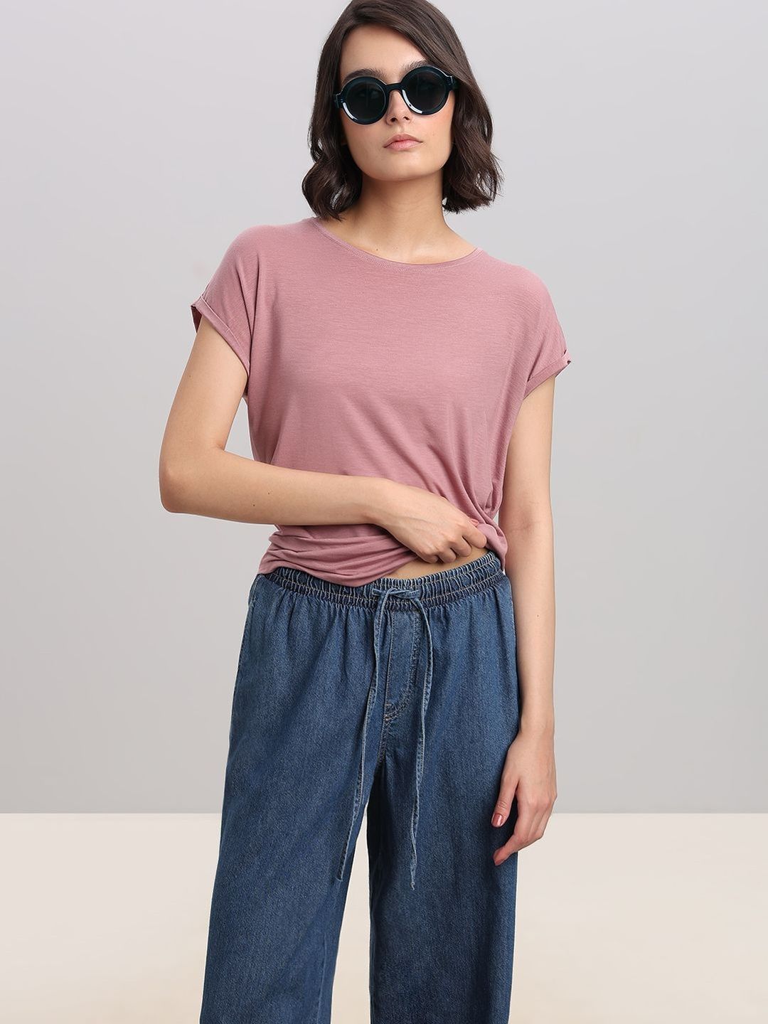 Women T-shirt Vero Moda Women Drop-Shoulder Sleeves T-shirt