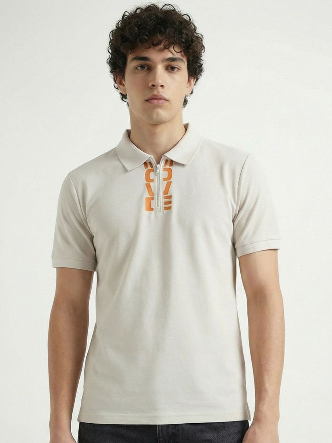 glitchez Men Typography Printed Polo Collar T-shirt
