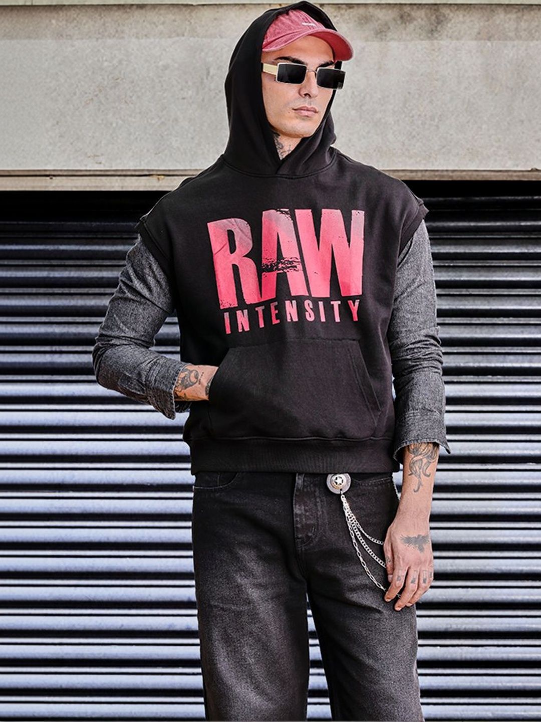 Snitch Men Printed Hooded Sweatshirt