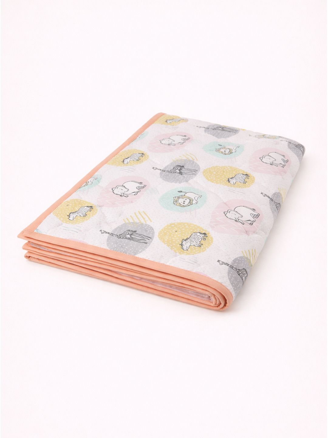 Portico White & Blue Cartoon Characters AC Room 150 GSM Cotton Single Bed Quilt