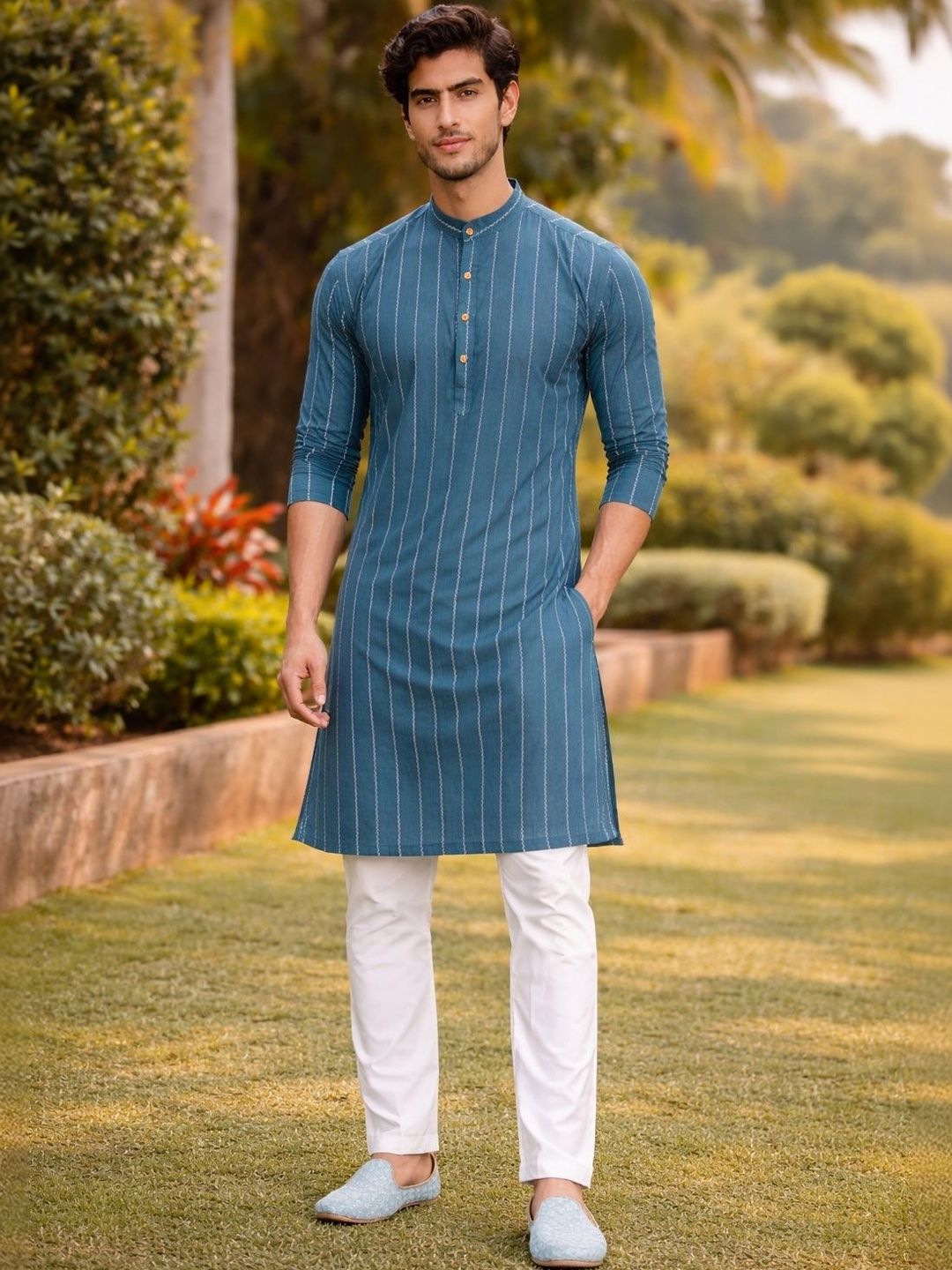 Anouk Men Printed Indie Prints Kurta