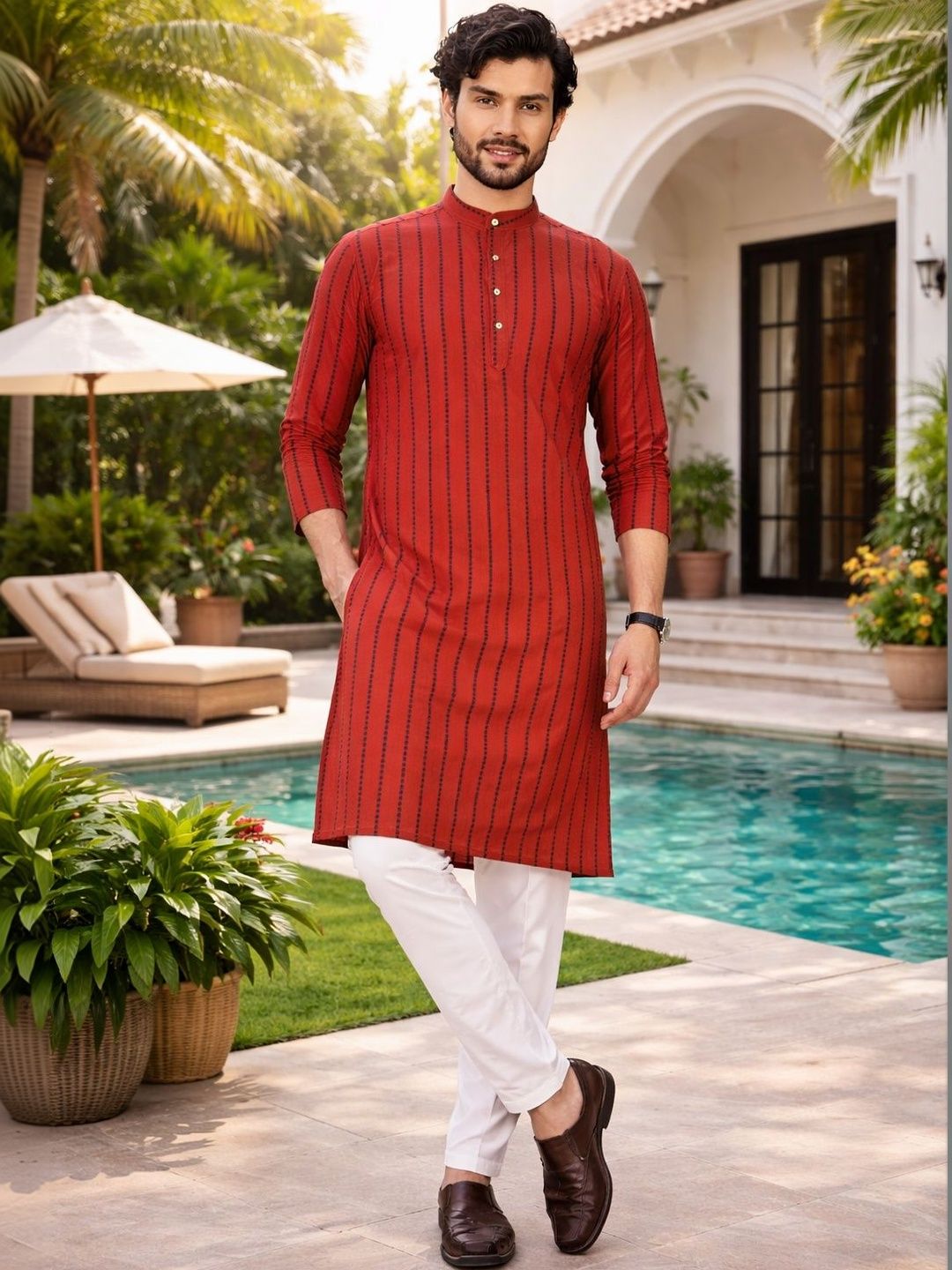 Anouk Men Printed Indie Prints Kurta