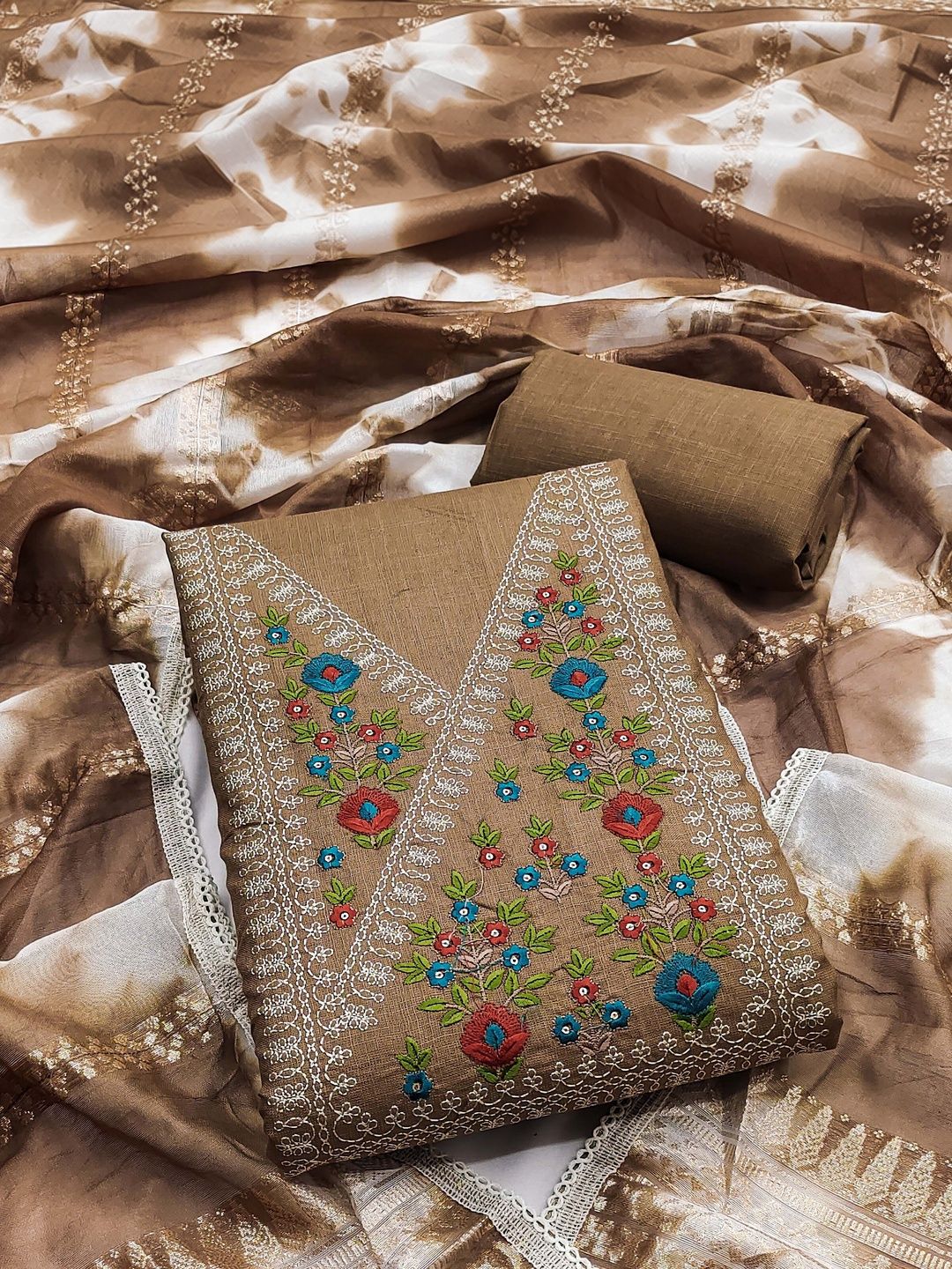 Dhaaga Ghar Embroidered Unstitched Dress Material