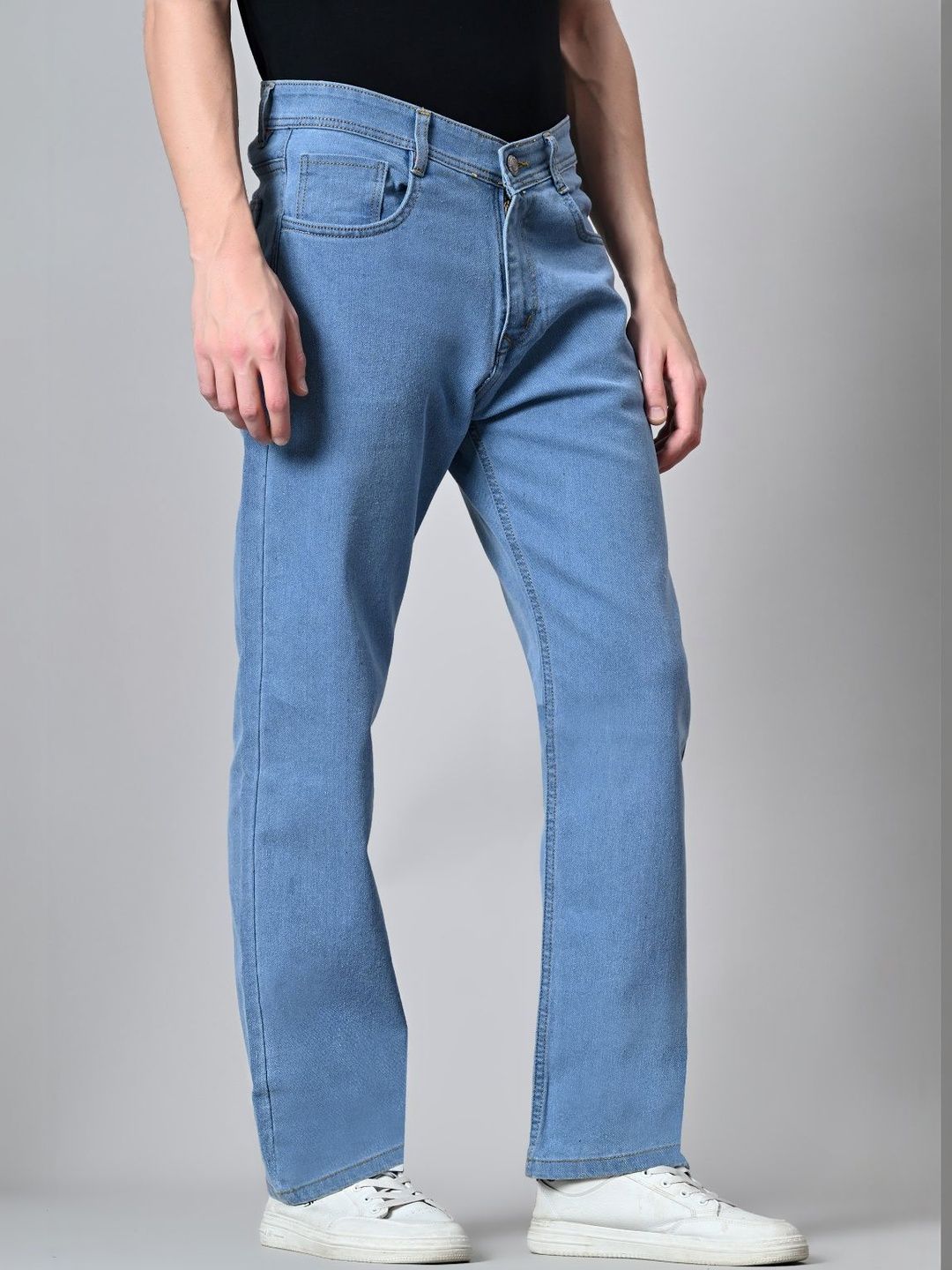 HERE&NOW Men Classic Relaxed Fit Mid-Rise Stretchable Jeans