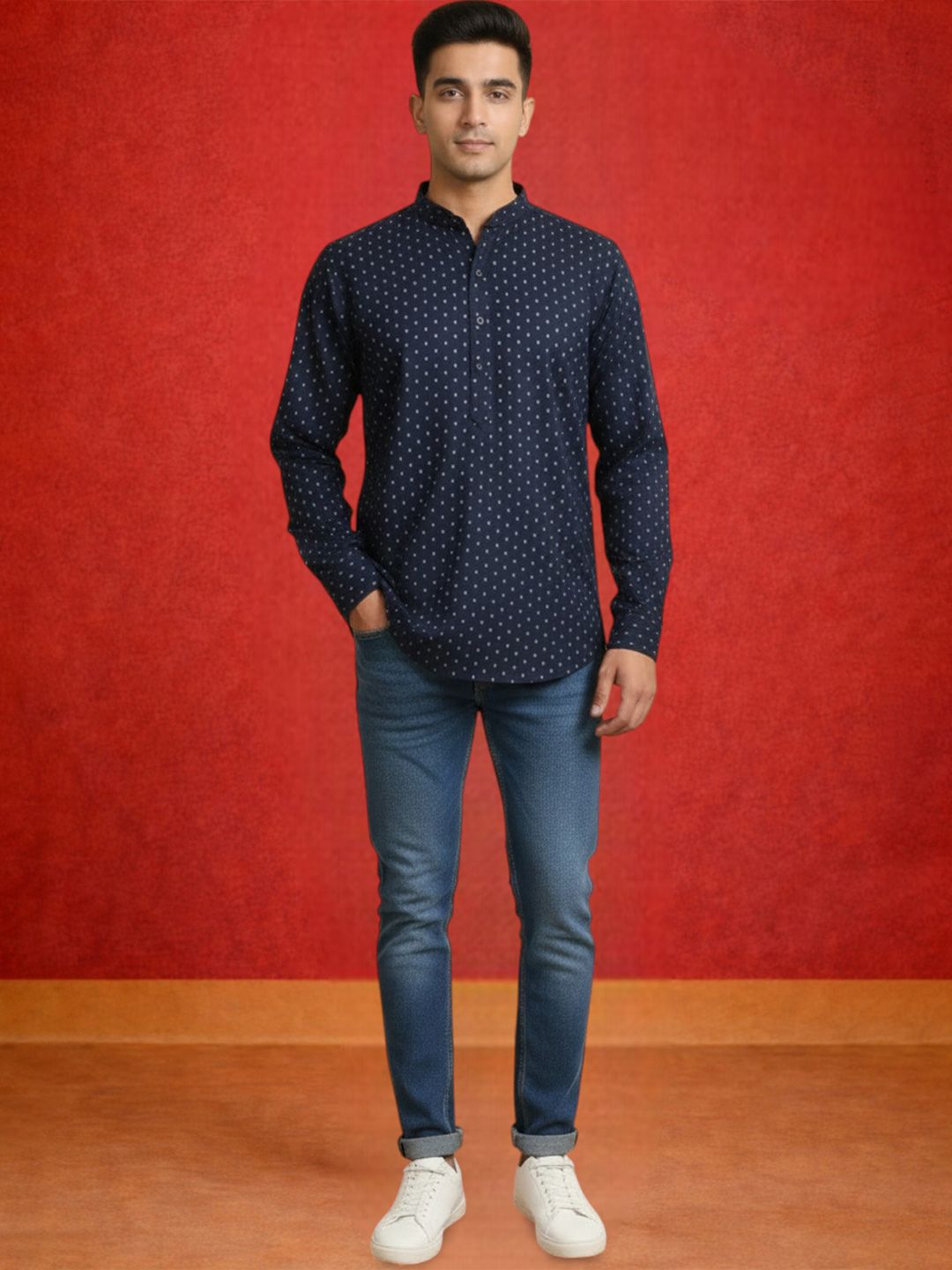 TATTVA Men Ethnic Motifs Printed Indie Prints Khadi Kurta