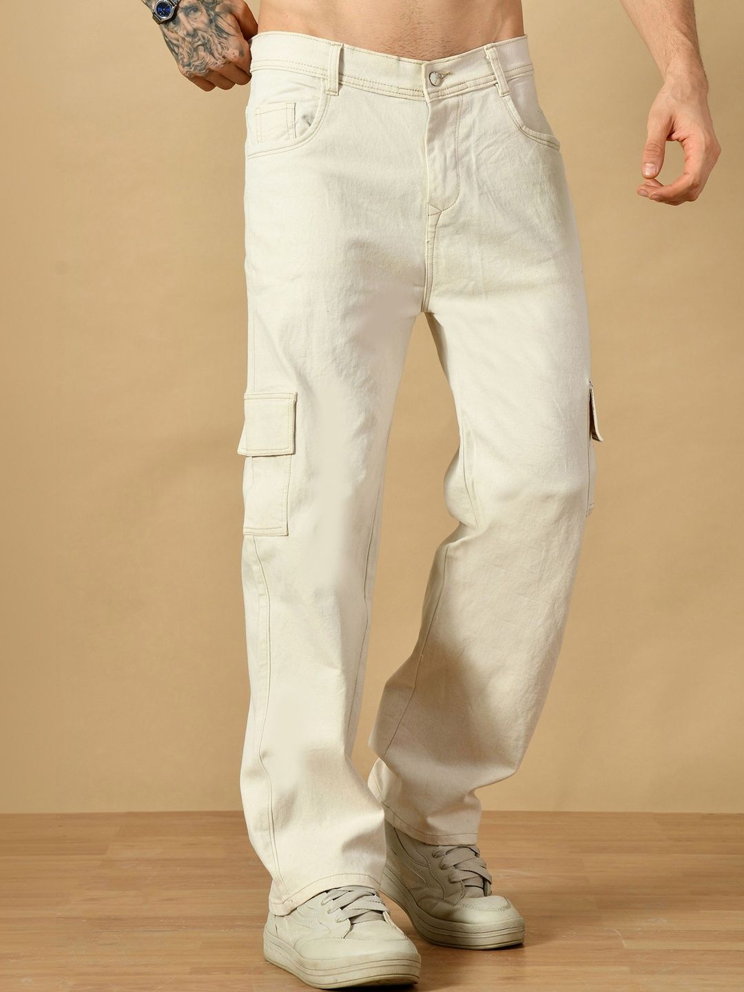 HERE&NOW Men Classic Straight Fit Mid-Rise Stretchable Jeans
