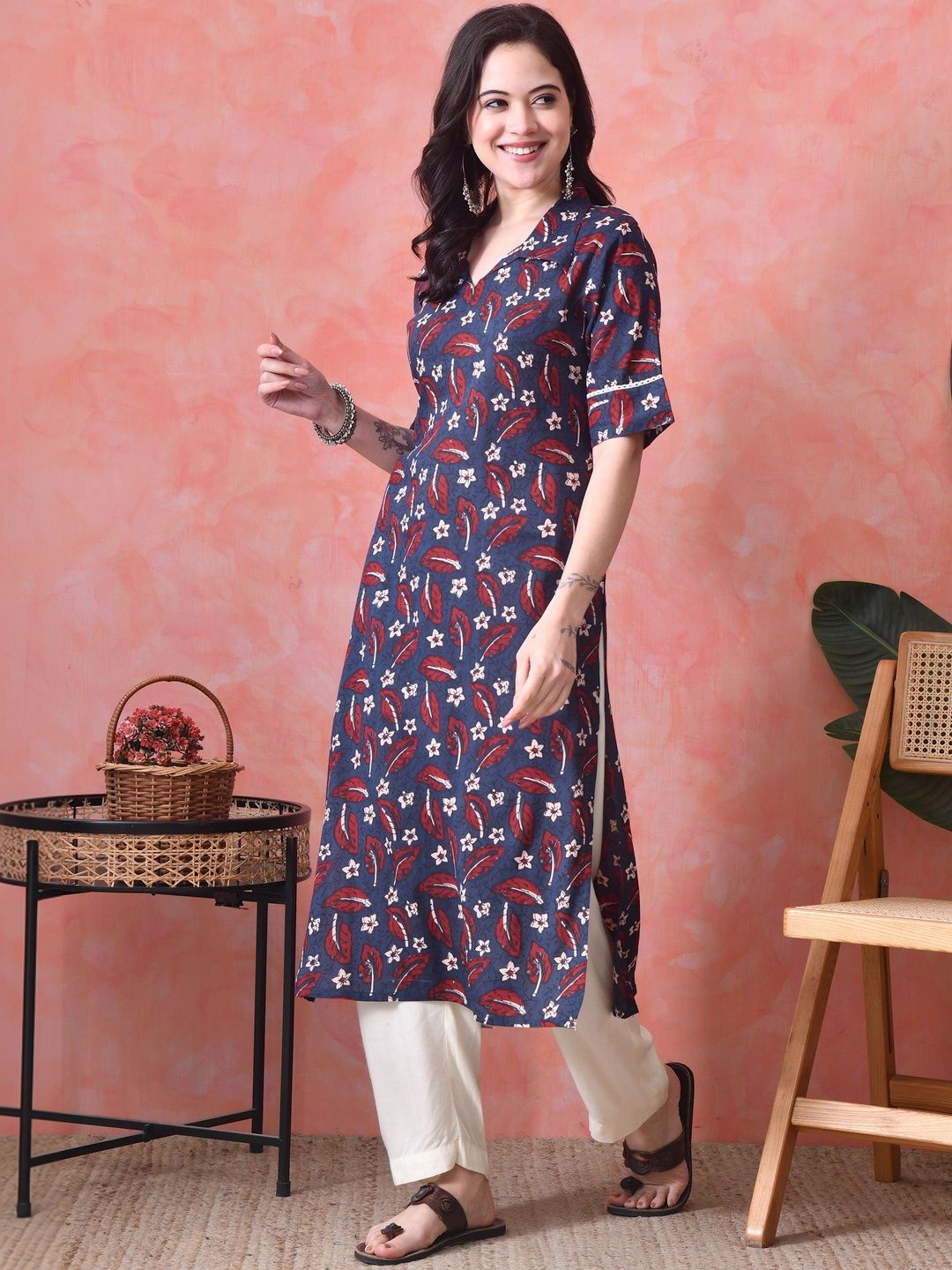 JEMCY Women Floral Printed Floral Kurta