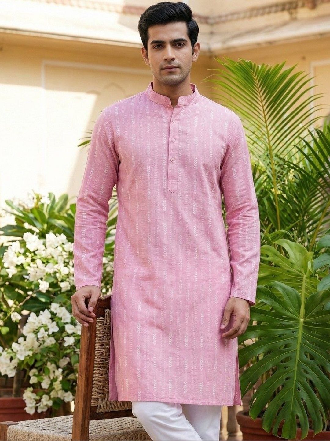 Sypher Boutique Men Printed Khadi Kurta