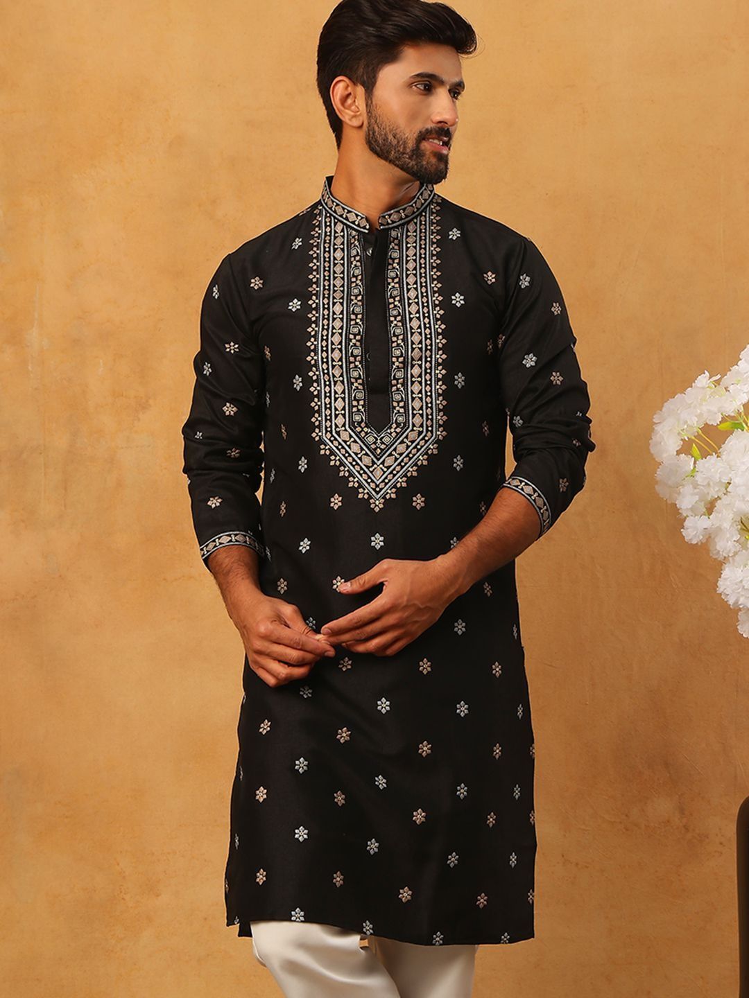 Jompers Men Geometric Printed Kurta