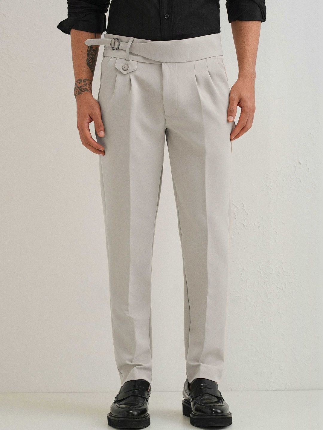 MANCREW Men Tailored Wrinkle Free Pleated Gurkha Pants