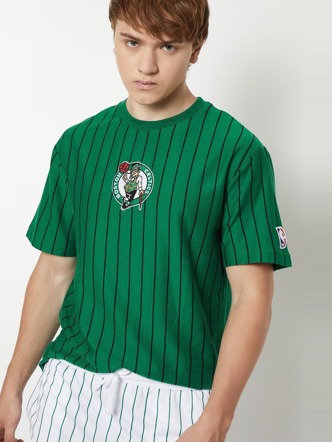 max Men Boston Celtics Striped T-shirt