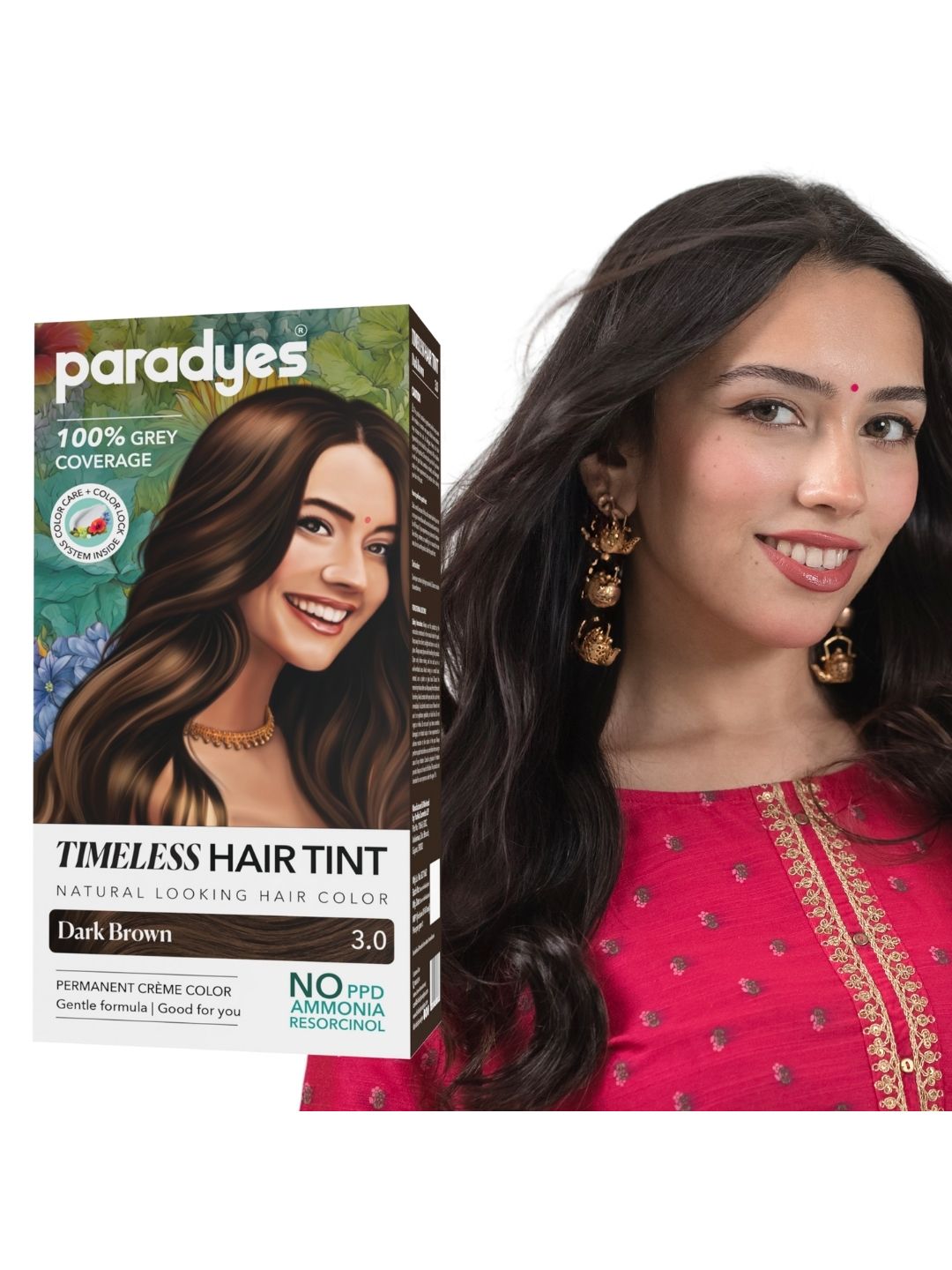 Paradyes Paradyes Timeless Grey Coverage Permanent Creme Hair Colour 120 g - Dark Brown 3.0